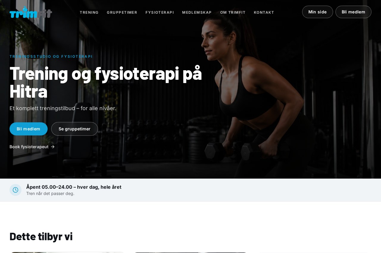 Skjermbilde av nettsiden Trimfit.no