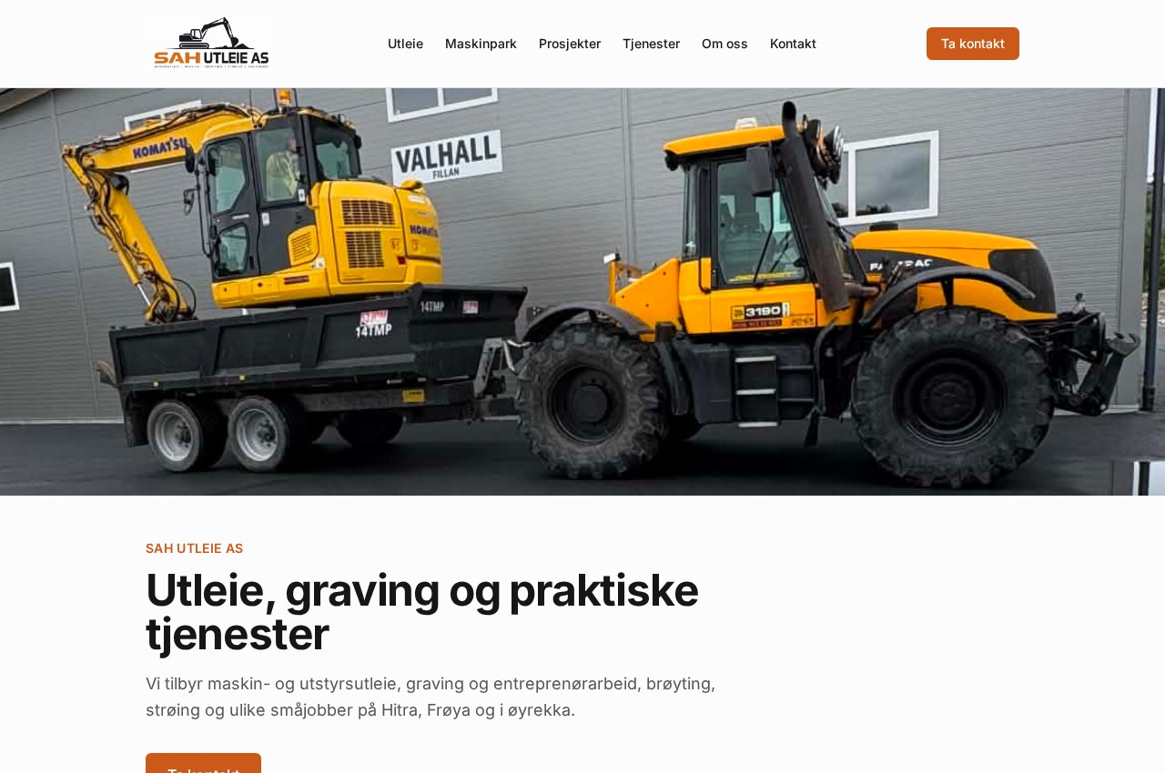 Skjermbilde av nettsiden SAH-utleie.no